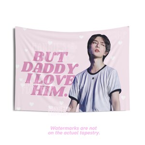 Beomgyu TXT Flag, But Daddy I Love Him Kpop, Beomgyu TXT Photo Banner, Gift for Moa, TXT Wall Tapestries, Kpop Custom Banner