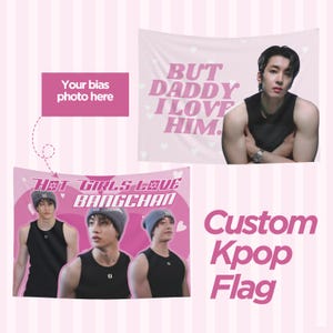 Custom Kpop Flag, Custom Kpop Bias Banner, Kpop Custom Banner Flag, Txt, Enhypen, Kpop Personalized Merch, BTS, Stray Kids Ateez, Kpop Gift