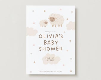 Baby Shower Invitation - Minimalist, Gender Neutral, Customizable Digital Invite - Instant Download