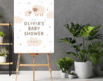 Baby Shower Sign - Minimalist, Gender Neutral, Customizable Digital Poster - Instant Download