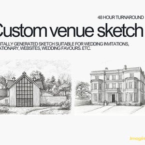 Custom Wedding Venue Illustration: Invitation Portrait (Digital Download)