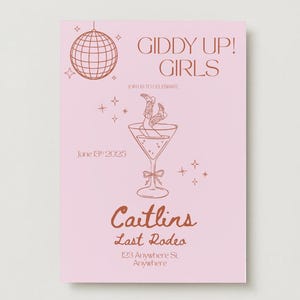 Editable Pink Hens Invitation | Rodeo Hens Night or Bridal Party Template | Instant Digital Download