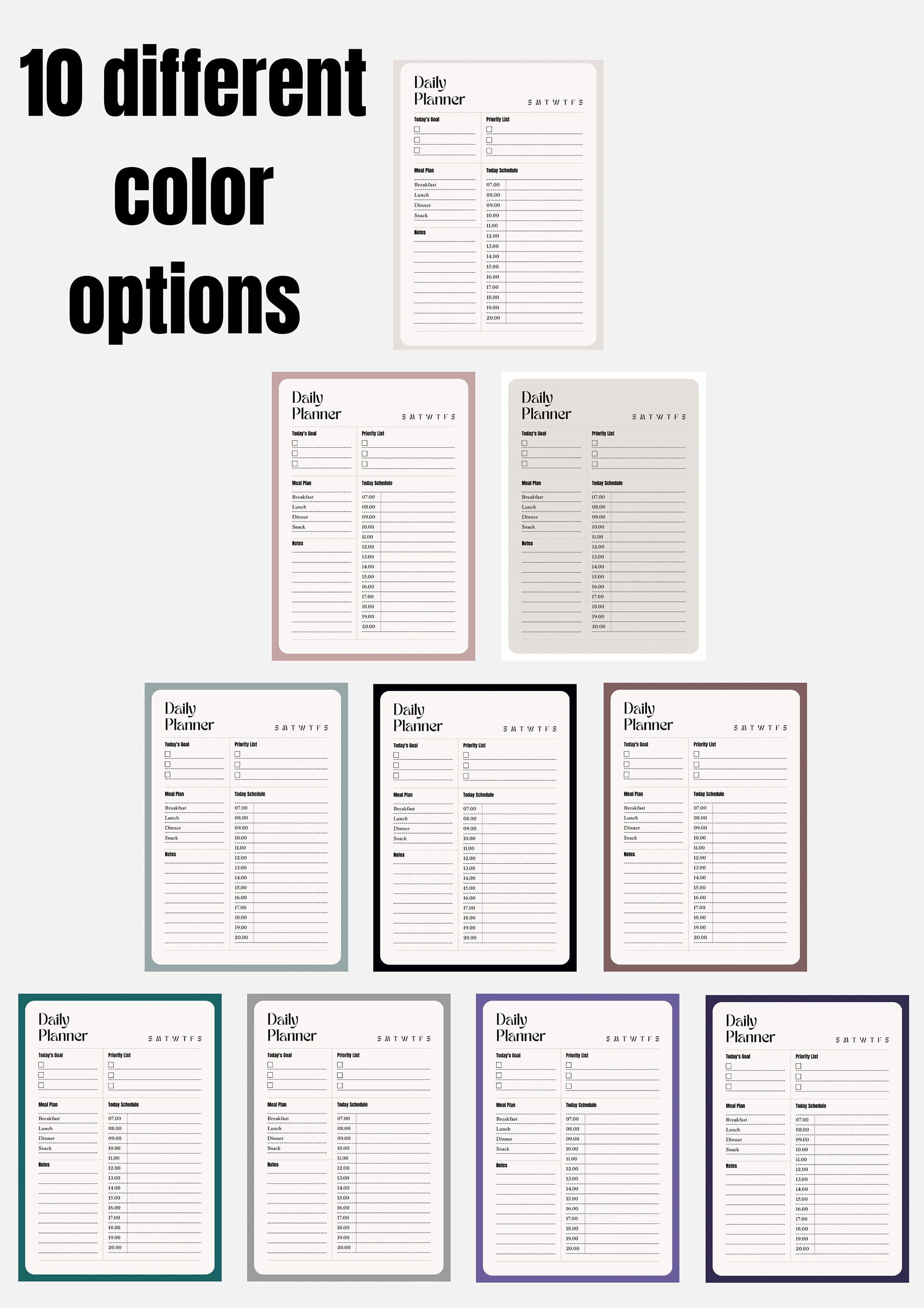ADHD Planner Digital Daily Planner Undated Daily Hourly Etsy