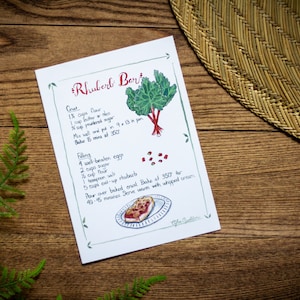 Rhubarb Bar Recipe Greeting Card