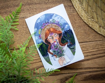 Anne Shirley Watercolor Greeting Card