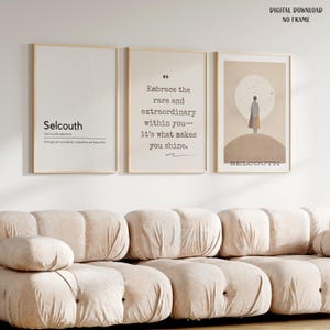Minimalist Quotes Wall Art Set - Motivational Wall Art Prints - 3 Piece ...