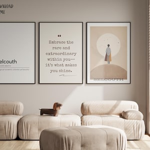 Minimalist Quotes Wall Art Set - Motivational Wall Art Prints - 3 Piece ...