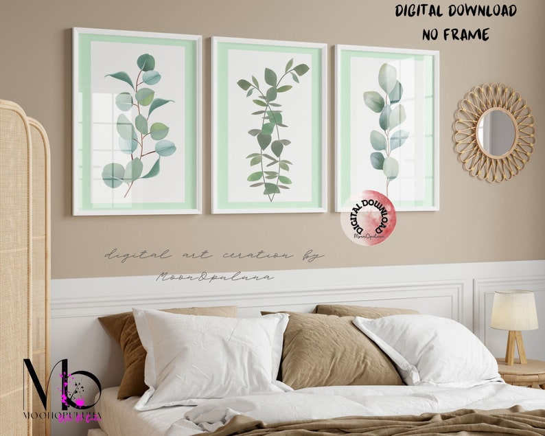 Watercolor Set of 12 Prints: Modern Botanical Art (Digital Download ...