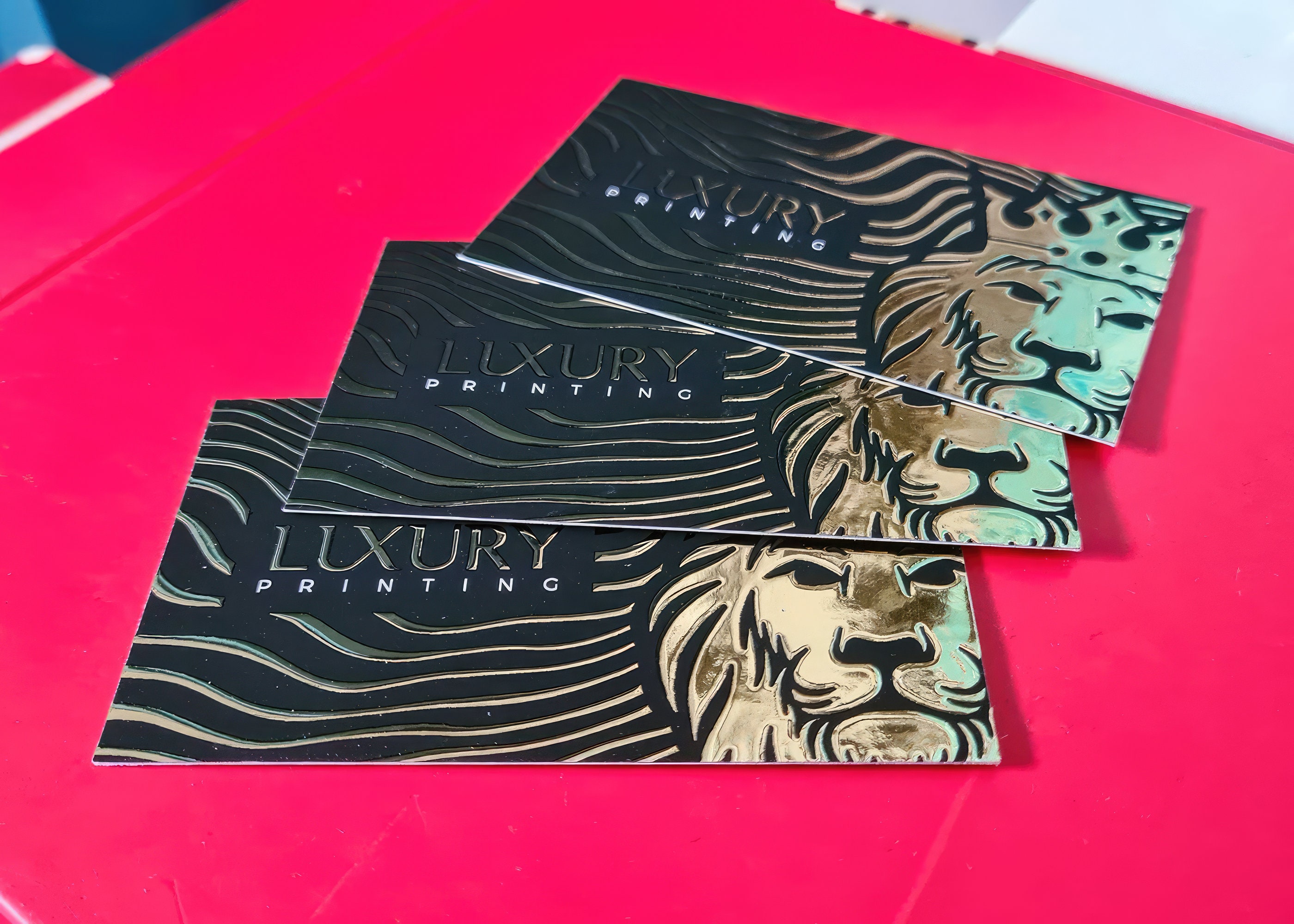 500 Raised Foil Business Card Raised Gold and Raised Silver Business