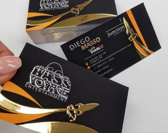 Luxury Raised Foil Business Cards - Raised Gold Business Cards - Soft Touch Premium Business Cards - Luxury Business Cards Silver - Embossed