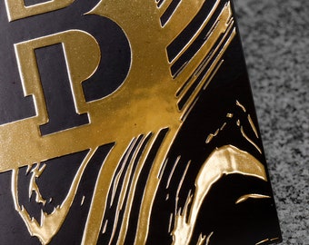 Gold Raised Foil Luxury Business Cards - Soft Touch Business Cards with Embossed Foil