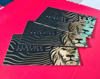 Gold & Silver Raised Foil Business Card - Soft Touch Premium Business Cards Printing - Unique Business Cards - Elegant Business Cards Print