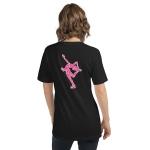 Figure Skating V-Neck T-Shirt Short-Sleeve with Ice Skater