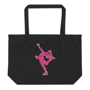 Figure Skating Large Tote Bag with Ice Skater