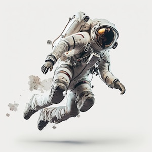 Black and white astronaut, spaceman art, aliens, digital download, Ai art,
