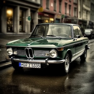 1970s BMW 2002, vintage BMW, vintage car,  man cave, wall art, PNG, digital file