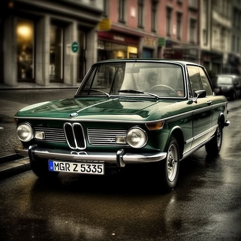 1970s BMW 2002, Vintage BMW, Vintage Car, Man Cave, Wall Art, PNG ...