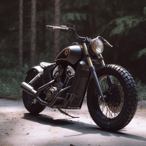 Indian Scout art, PNG, custom motorcycle, bobber, chopper, modern Indian motorcycle