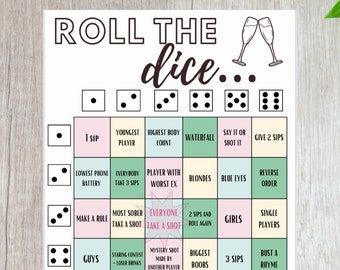 Roll the Dice - Printable Drinking Game