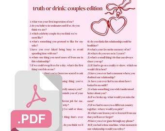 Truth or Drink - Printable drinking game