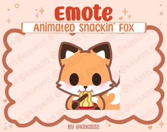 Animated Fox Emote - Snackin’ Fox Emote - Eating Fox Emote - Animated Eating Emote - Vox Emote - Twitch Emote - Discord Emote - Kawaii Emote