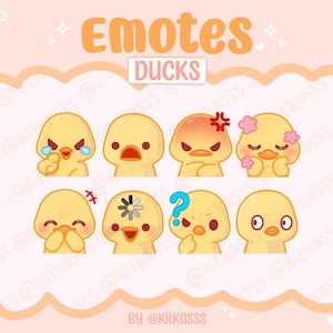8 Duck Twitch Emotes, Kawaii Cute Duck Emotes, Duck Emotes, Duck, Twitch Emotes, Kawaii Emotes, Cute Emotes, Discord Duck, Emote Pack, Emote