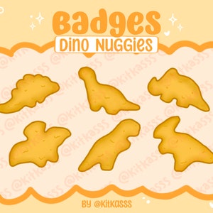 Dino Nuggies Twitch Sub/Bits Badges - Dinasour Twitch Badges - Chicken Nugget Badges - Cute Twitch Badges - Dino Nuggets Badge - Dino Nuggs