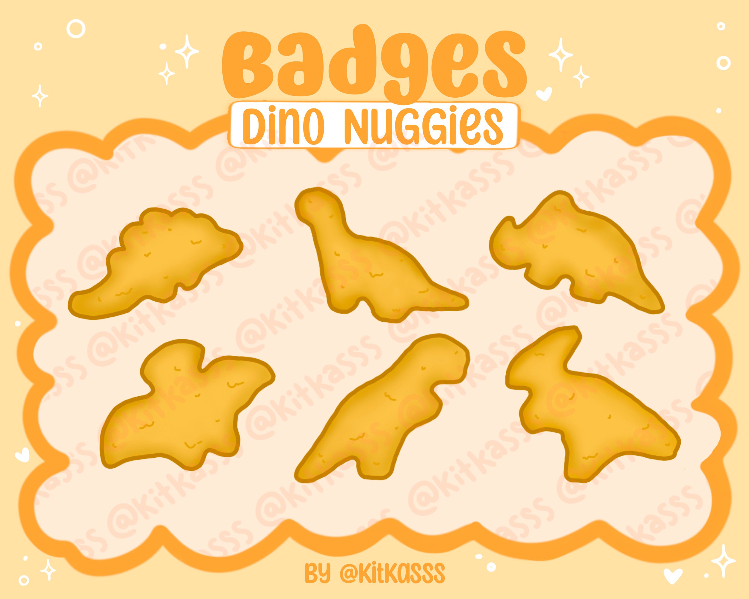 Dino Nuggies Twitch Sub/bits Badges Dinasour Twitch Badges Chicken