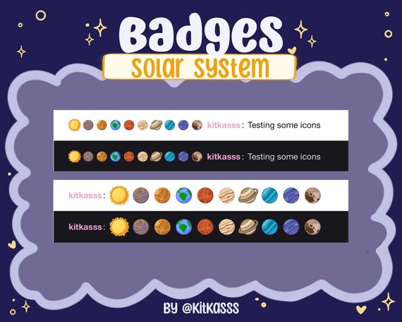 Solar System Twitch Sub Badges Planet Twitch Badges Cute 