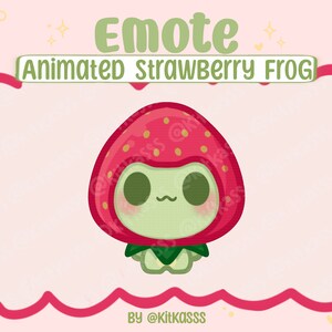 Strawberryfrog Animation Animated Frog Emote - Cute Kawaii Frog - Strawberry Hat Frog - Cute ...