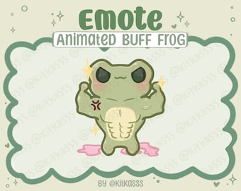 Frog Animated Twitch Emote - Buff Frog Emote - Twitch, YouTube, Discord Animated Emote - Cute Kawaii Frog Twitch Emote - Buff Frog Emote