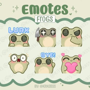 Frog Emotes - Cute Frog Emotes For Streamers - Twitch, Discord, YouTube - Cute Kawaii Frogs - Frog Twitch Emotes
