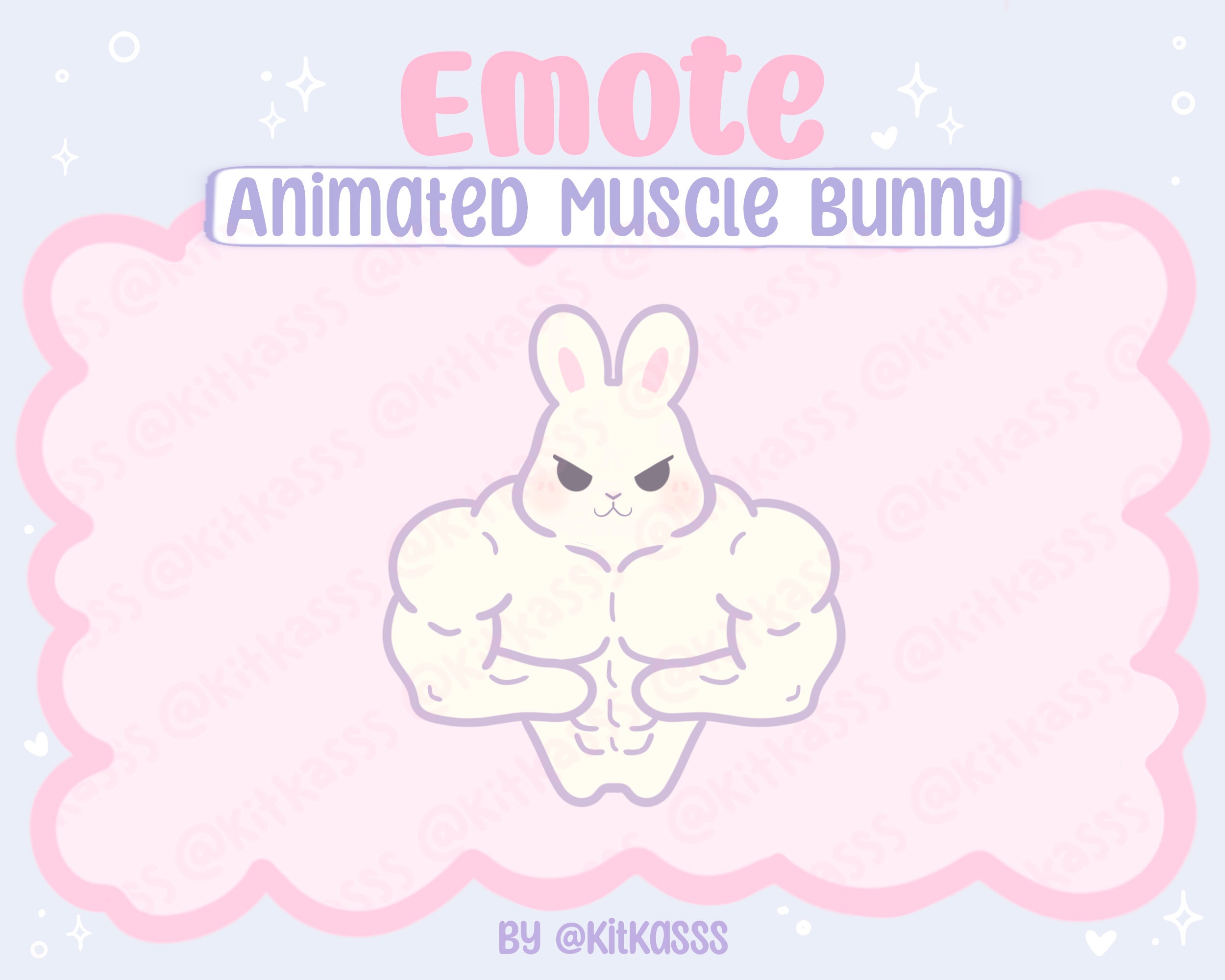 Animated Muscle Bunny Emote Twitch, Youtube, Discord Emotes Buff Bunny Kawaii Cute Bunny Bunny