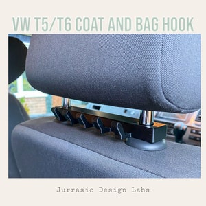 VW T5/T6 5 Hook Headrest Coat and Bag Hook | Rucksack or Jacket Hanger | Coat Rack