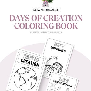 Days of Creation Coloring Sheets | Digital and Printable Download | For ages 3-7