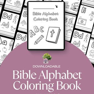 Bibel Alphabet Malbuch | Digitaler Download und druckbare | Für Kinder von 3-7 Jahren