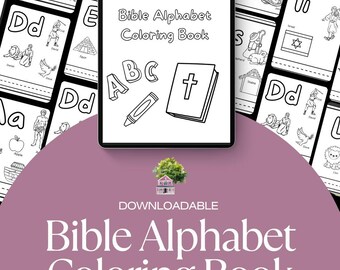 Bible Alphabet Coloring Book | Digital Download and Printable | For ages 3-7