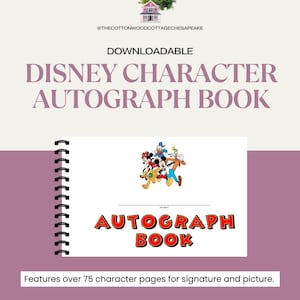 Livre d&#39;autographes et photo souvenir personnage Disney - Disney World/Disney Land - téléchargement numérique