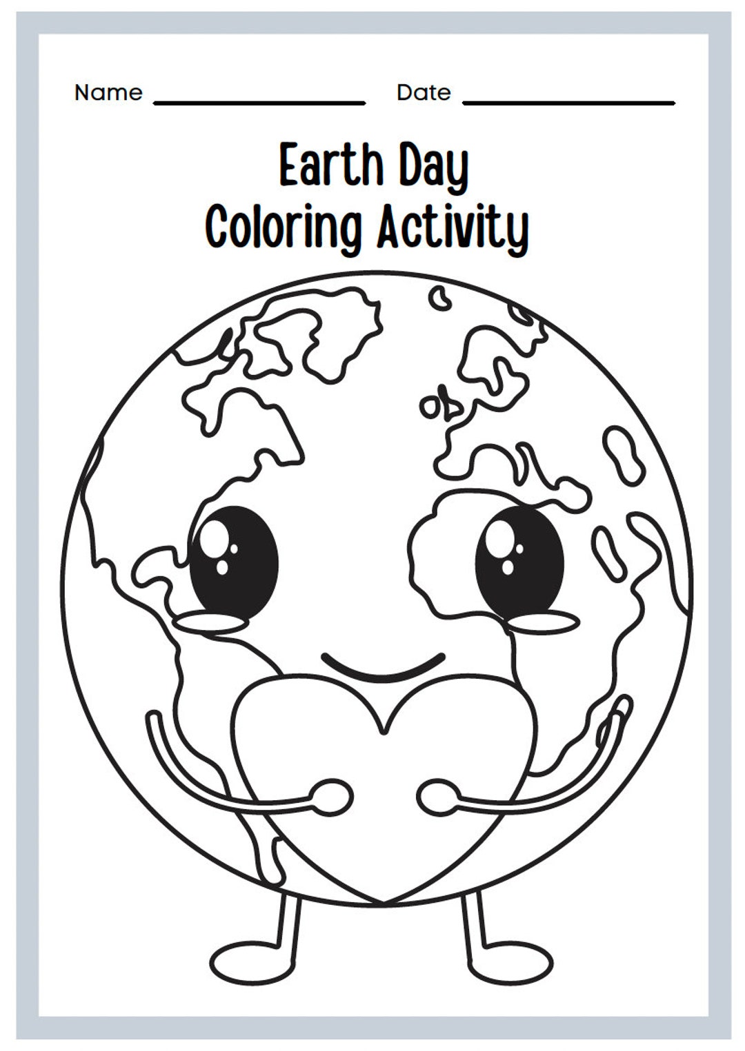 Earth Day Coloring Sheets Etsy