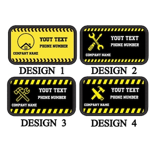 Custom BUSINESS Patch badge approx. 10cm x 6cm  (3.94&quot; x 2.36&quot;)  | Add your personal Custom Text | Iron On |