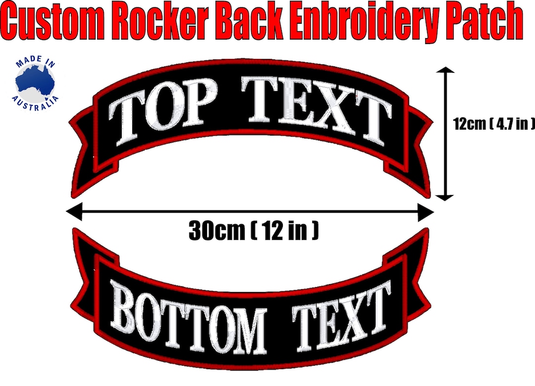 Custom Rocker Back Patch Embroidered MC Biker Club Name Patch | PATCH ...