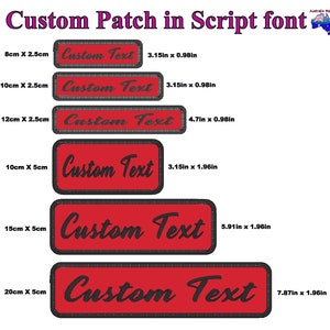 1PC Custom Name Embroidery Patch Stripes Badge Iron On Or Hook Loop 8X2.5CM,10X2.5CM,,12X2.5CM, 12CM x 4CM,10cm x 5cm, 15X5CM ,20X5CM,Red