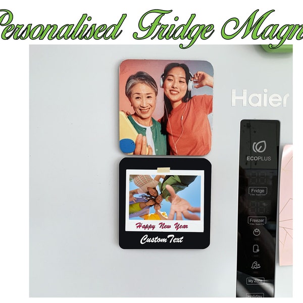 Personalised Aluminium and cord Fridge Magnet, with Custom Text | Photo Frame look | Custom Photo | High Quality|Save Your Best Photos