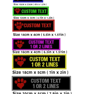 Parche bordado personalizado con huella de perro, parche termoadhesivo con cierre de velcro, insignia personalizada con el nombre de la mascota para arnés, chaleco, chaqueta, fabricado en Australia (B3)