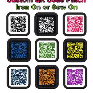 Custom QR code  Print patches, iron / sew on patches, instagram, websites, Kpop MV, appliqué, personalised QR code, sew on patches,