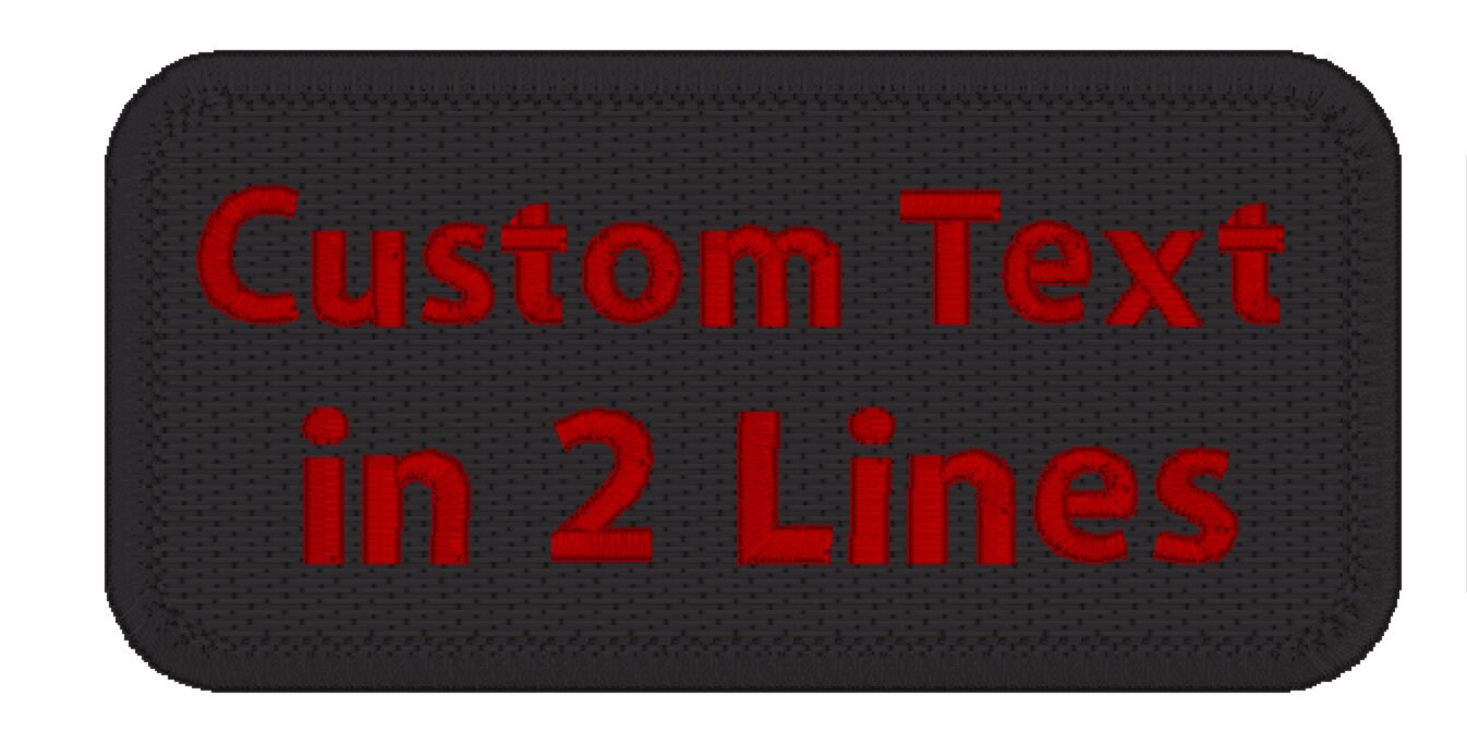 Custom Embroidered 2 LINES Badge |biker, Name Tag | PATCH Iron on or ...