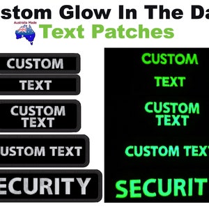 Glow in the Dark Custom Name Embroidery Patch Stripes Badge Iron On Or Hook Loop (Black)