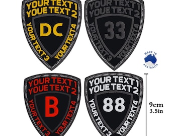Embroidery Custom P Shield Patch Stripes badge Iron On (BLACK) | biker, Name tag, Patch, Iron on or Sew on | size 9cm x 7cm ( 3.5in x 2.8in)