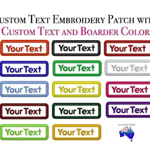 Embroidery Custom Name Text Patch Stripes badge Iron On ( White) | biker, Name tag, Patch, Iron on or Velcro Back |
