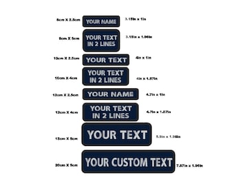 1PC Custom Name Embroidery Patch Stripes Badge Iron On Or Hook Loop 10X2.5CM,8X5CM,10X4CM, 8X2.5CM,12X2.5CM,12CM x 4CM, 15X5CM,20X5CM,Navy